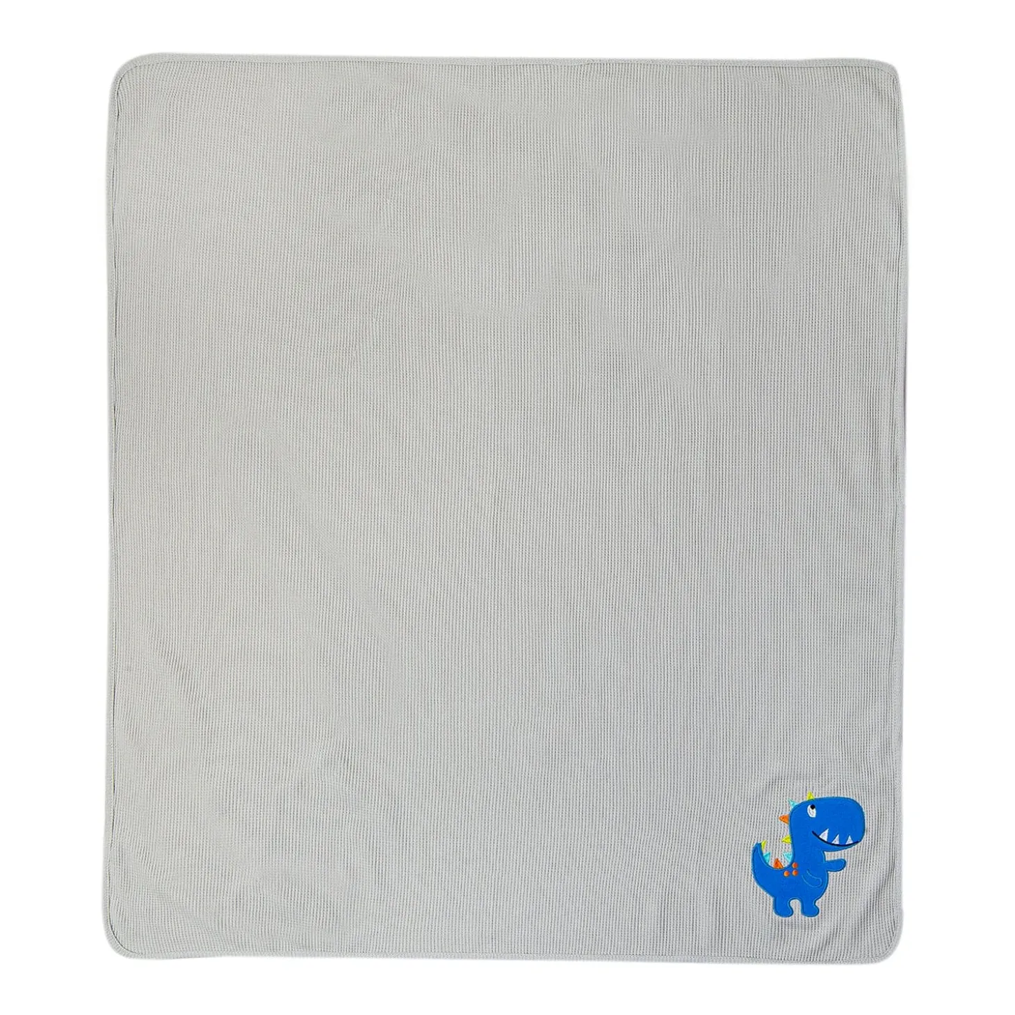 Dinosaur Light Waffle Blanket Grey And Blue