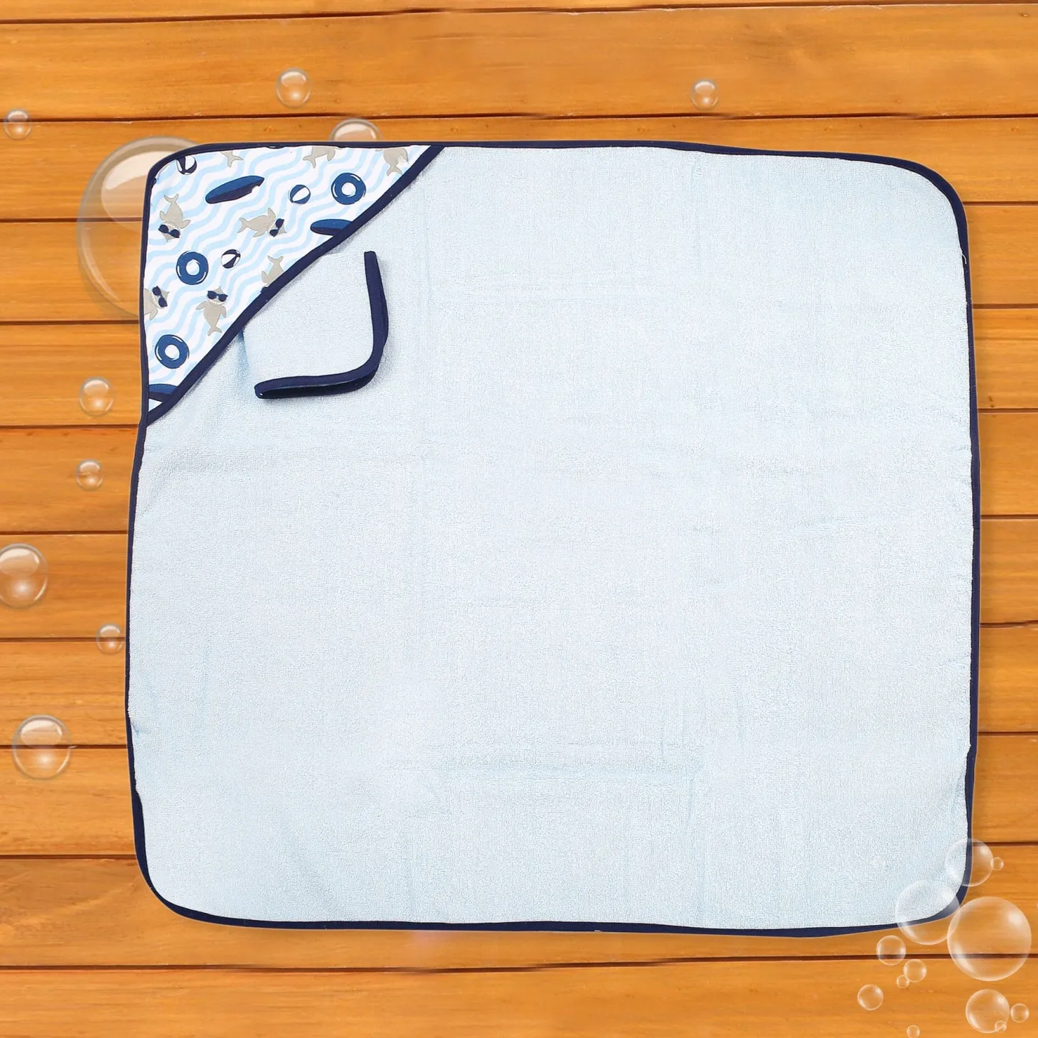 Dolphin Show Blue Hooded Towel & Wash Cloth Set