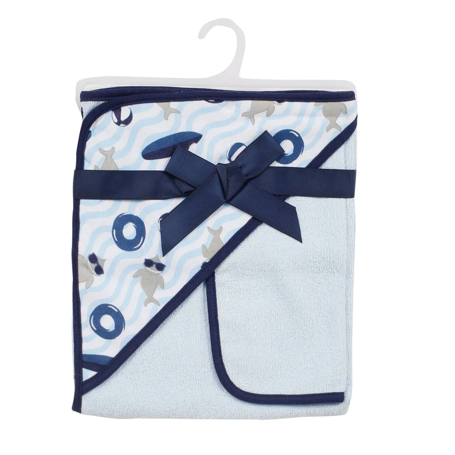 Dolphin Show Blue Hooded Towel & Wash Cloth Set