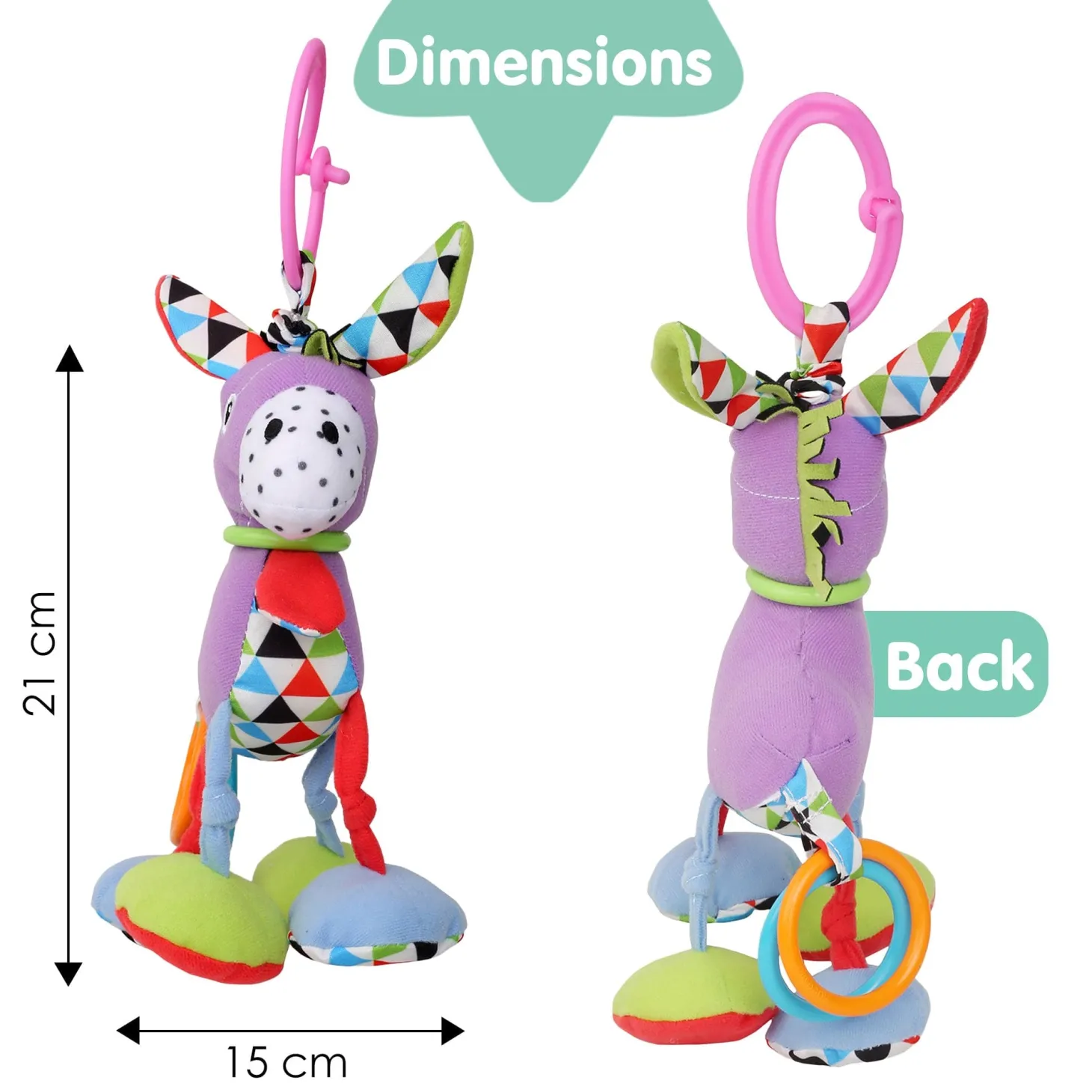 Donkey Purple Hanging Toy With Vibrations