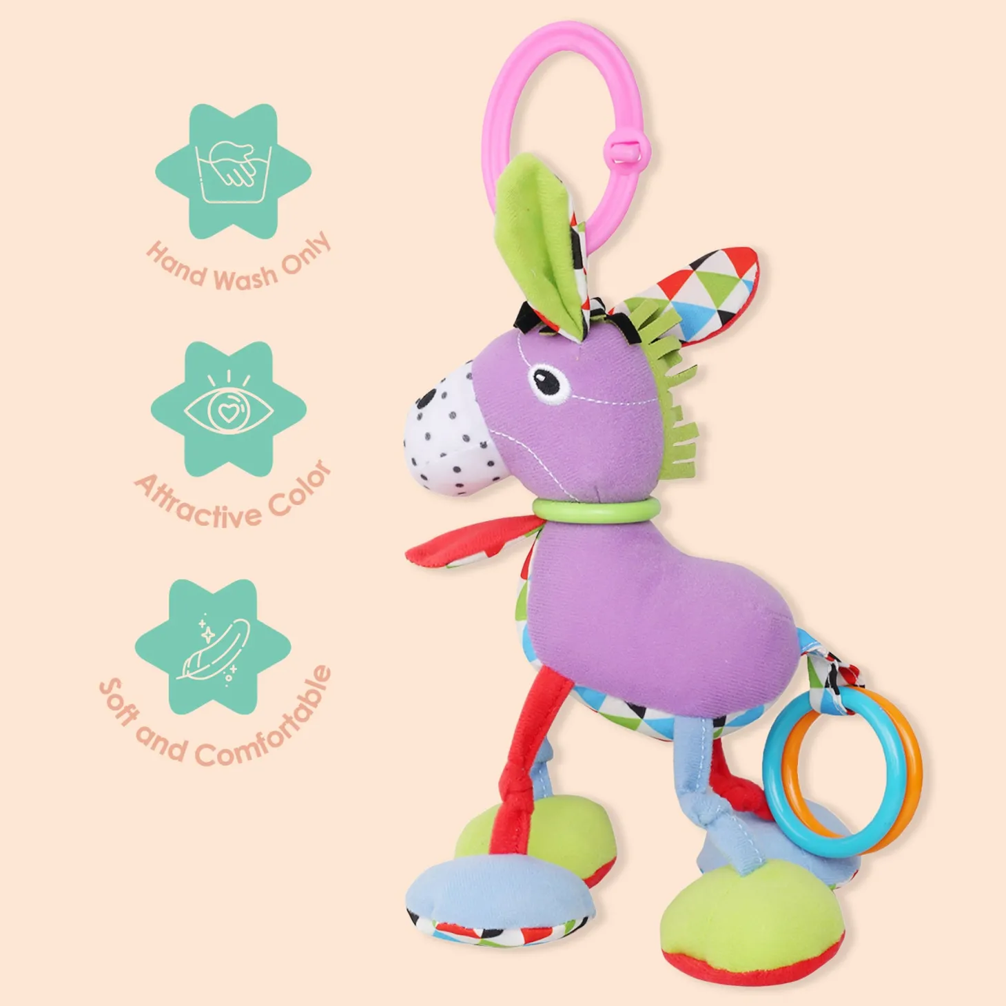 Donkey Purple Hanging Toy With Vibrations