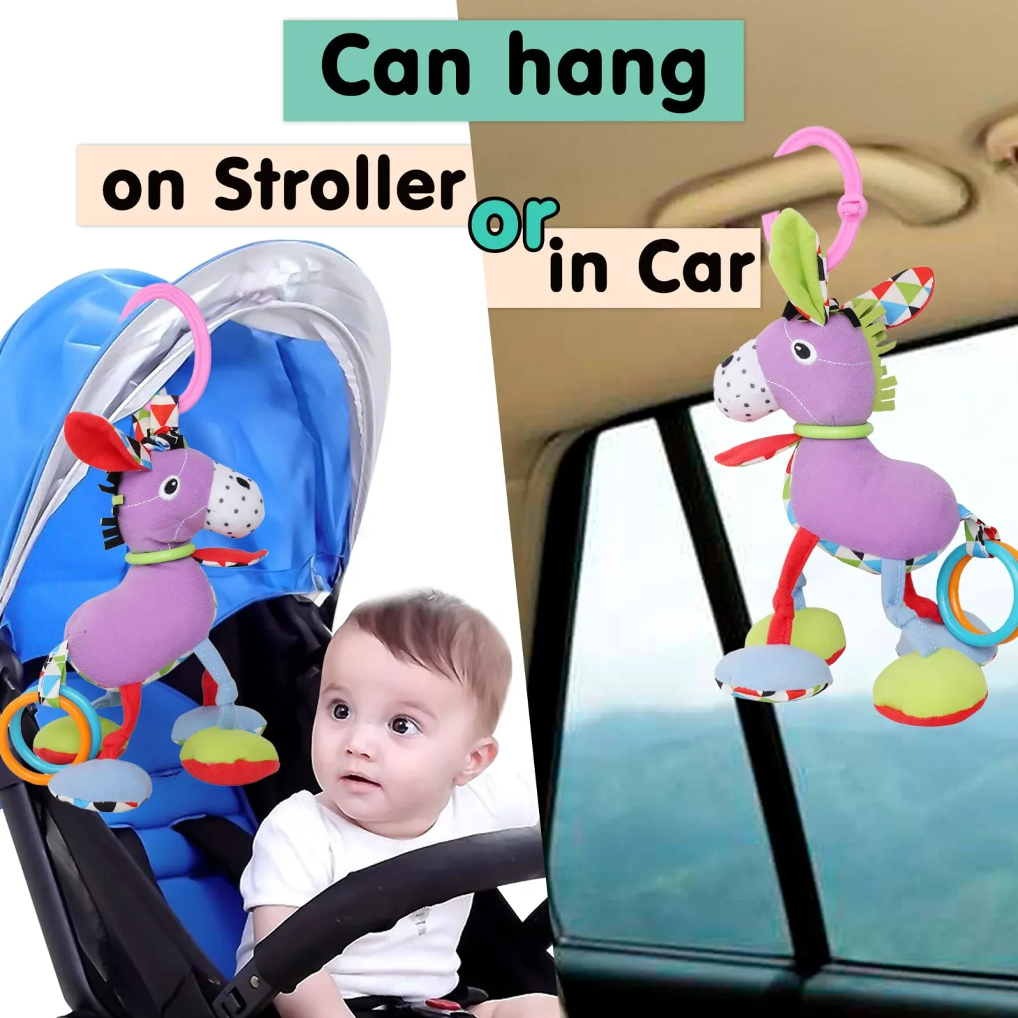 Donkey Purple Hanging Toy With Vibrations