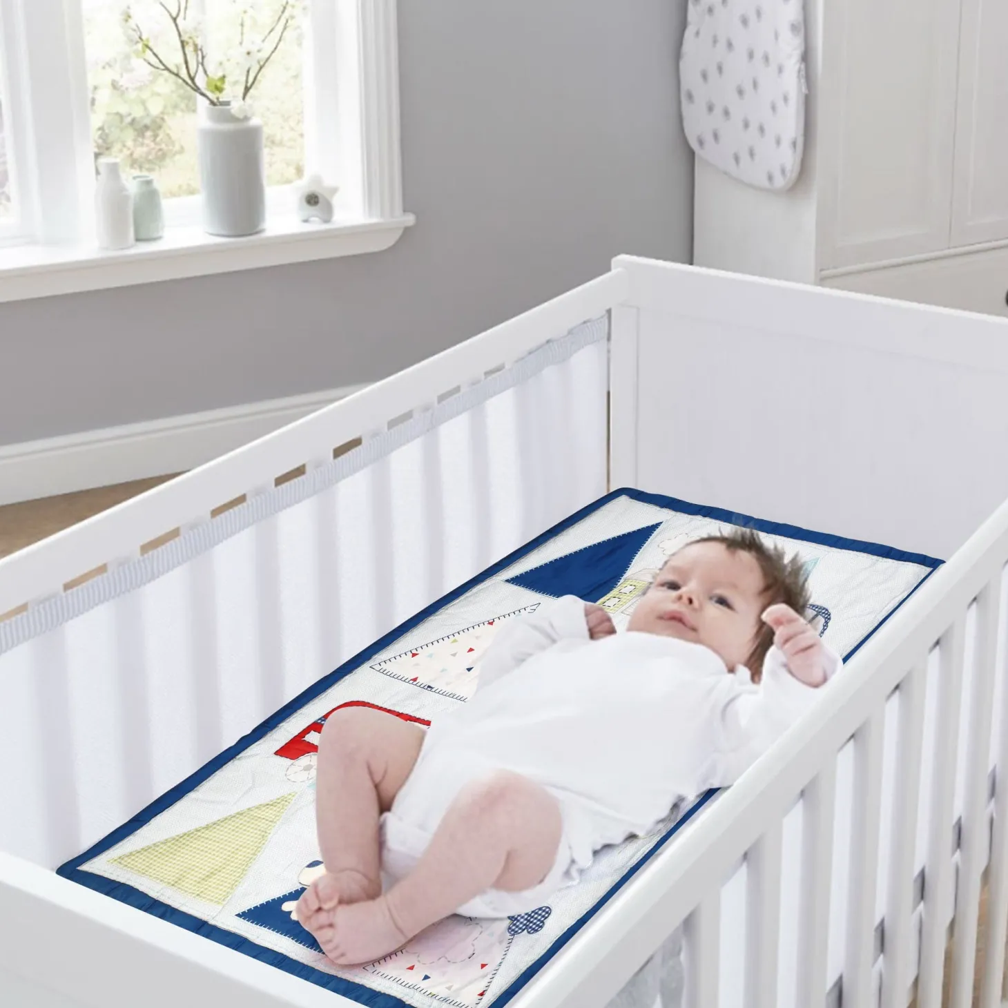 Driving Around Blue 4 Pcs Crib Set