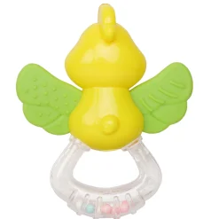 Duck Yellow And Green Rattle Teether