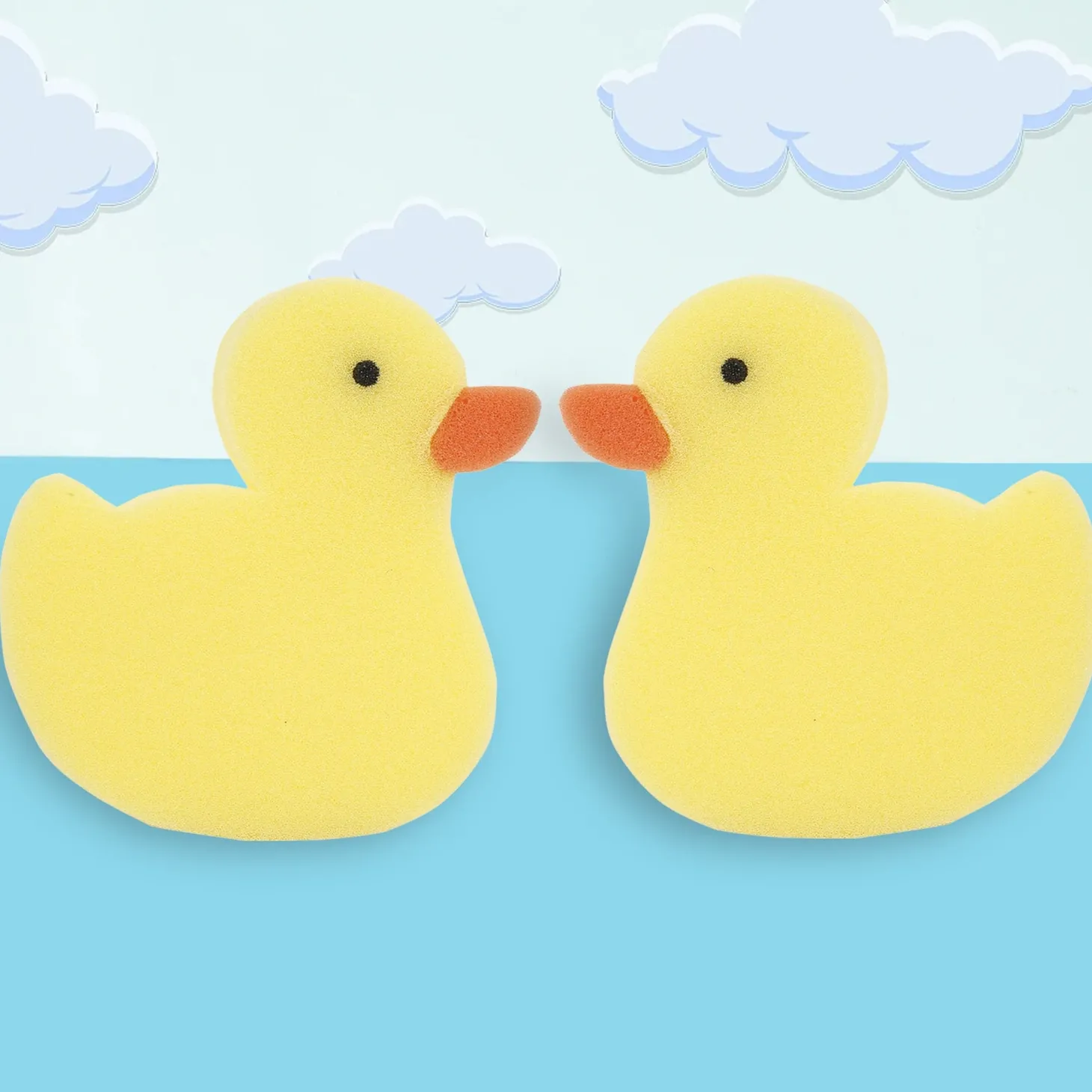 Ducklings Yellow 2 Pcs Bath Sponge