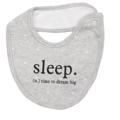Eat, Sleep, Dream, Repeat Grey Tones 3 Pk Bibs