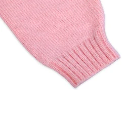 Elegant Bow And Pearl Buttons Premium Full Sleeves Knitted Sweater - Pink