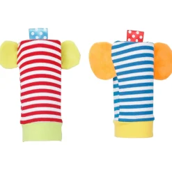 Elephant And Monkey Multicolour Set of 2 Socks Rattle