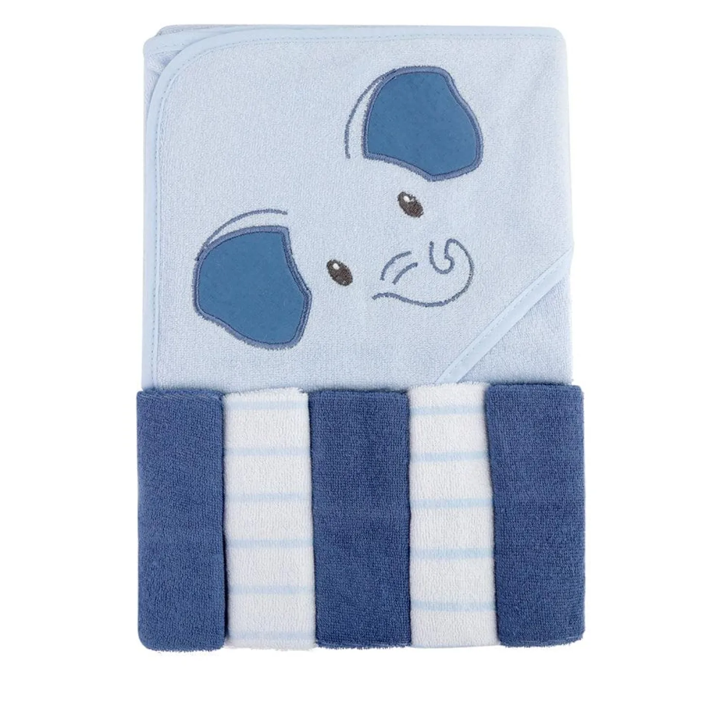 Elephant Blue Towel & Wash Cloth Set