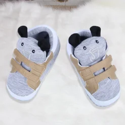 Elephant Cute And Stylish Comfy Velcro Booties - Grey