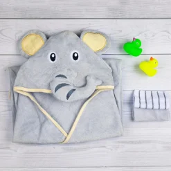 Elephant Grey Animal Hooded Towel