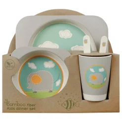 Elephant Grey Bamboo Fiber Dinner Set