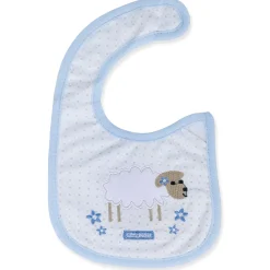 Embroidered Sheep Newborn Feeding Bib Mittens Socks Matching GIft Set Of 3 Bibs & Socks - Multicolour