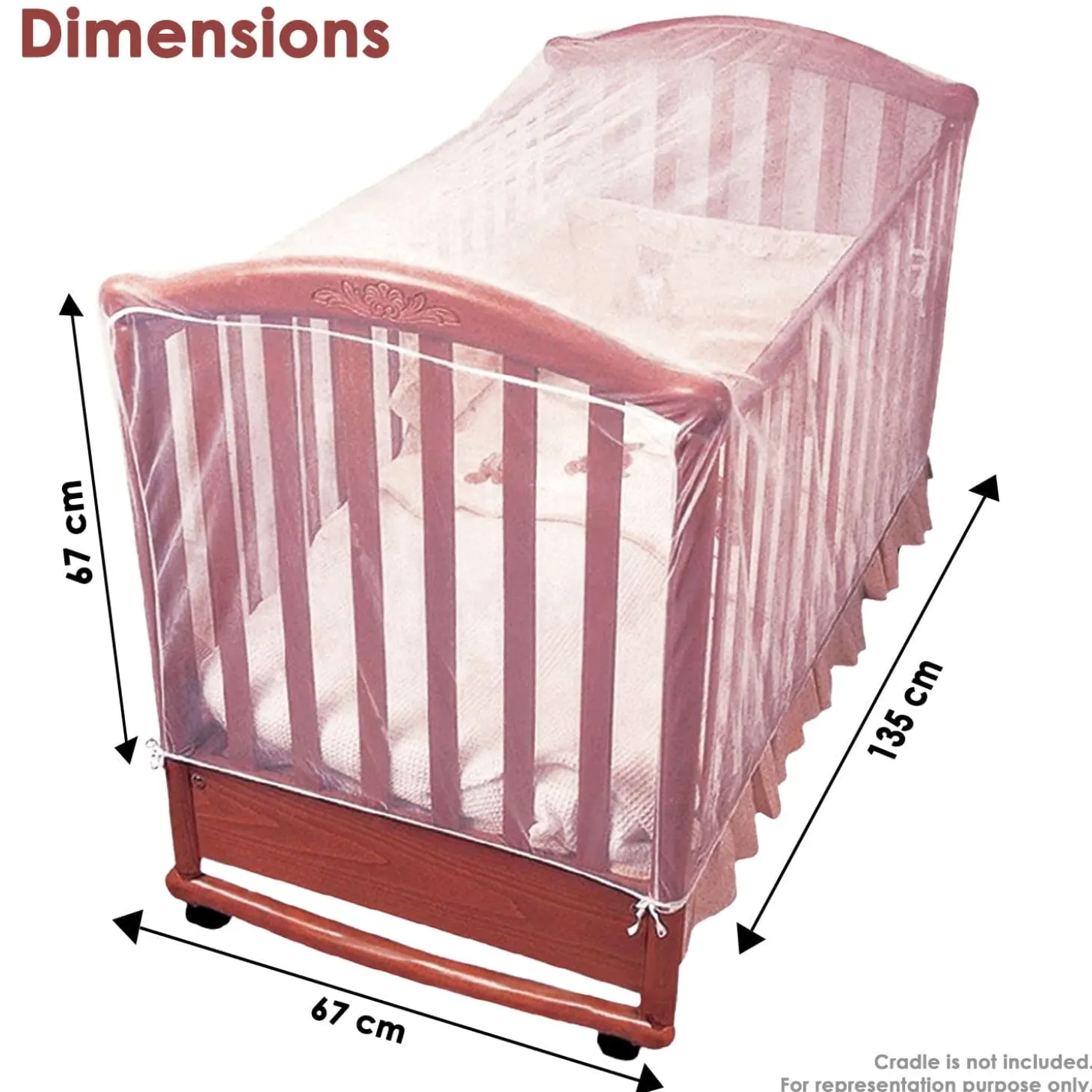 Essential White Cot Mosquito Net (Net Only)