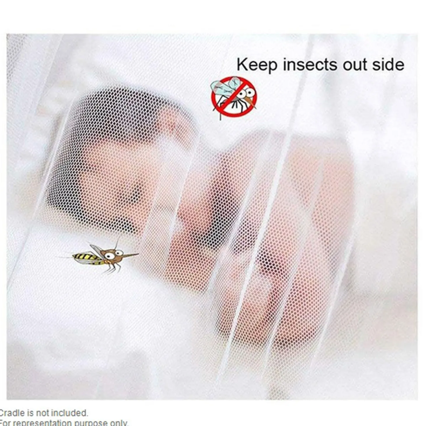 Essential White Cot Mosquito Net (Net Only)