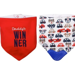 Feeding Bandana Bibs Pack Of 2 Daddy’s Winner Red And Blue