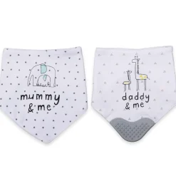 Feeding Bandana Bibs Pack Of 2 Mummy Baby Elephant White
