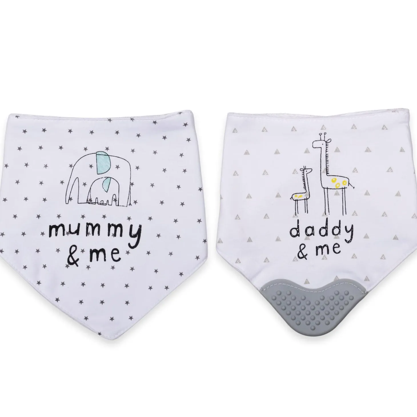 Feeding Bandana Bibs Pack Of 2 Mummy Baby Elephant White
