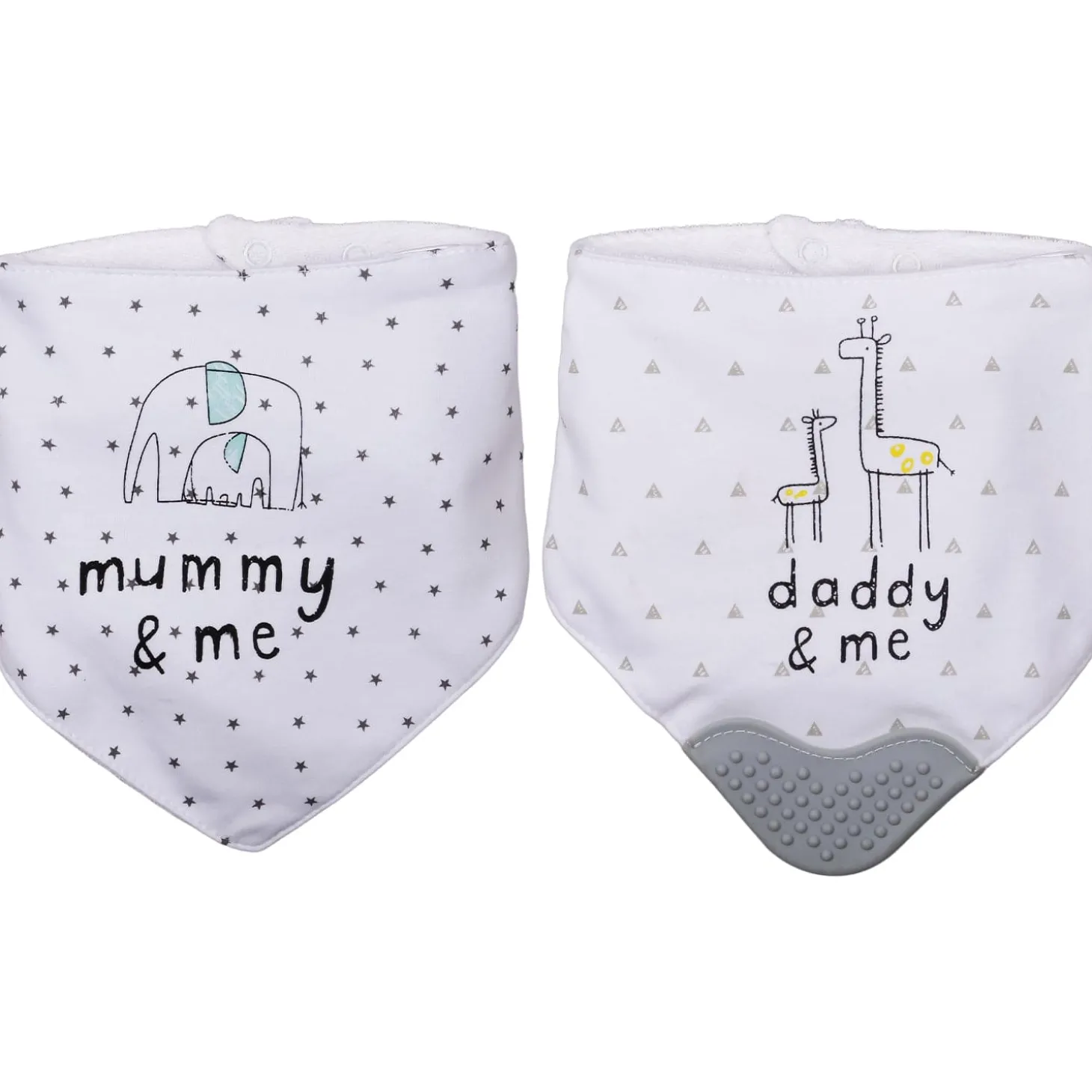Feeding Bandana Bibs Pack Of 2 Mummy Baby Elephant White