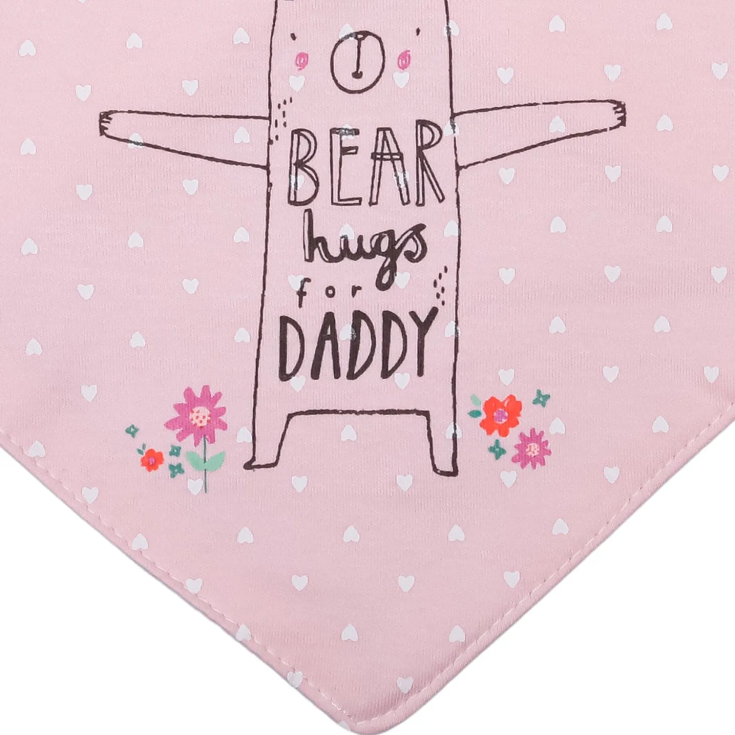 Feeding Bandana Bibs Pack Of 2 Bear Hugs Daddy Pink White