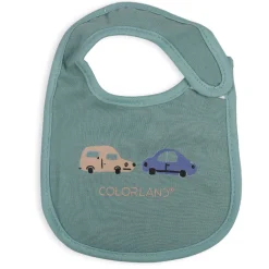 Feeding Bibs Pack Of 3 Cartoon Car Printed Green And Grey