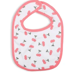 Feeding Bibs Pack Of 3 Cherry, Striped And Polka Pink Blue