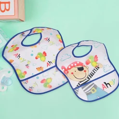 Feeding Bibs Pack Of 2 Crumb Catcher Waterproof Ahoy Pirate Blue
