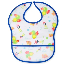 Feeding Bibs Pack Of 2 Crumb Catcher Waterproof Ahoy Pirate Blue