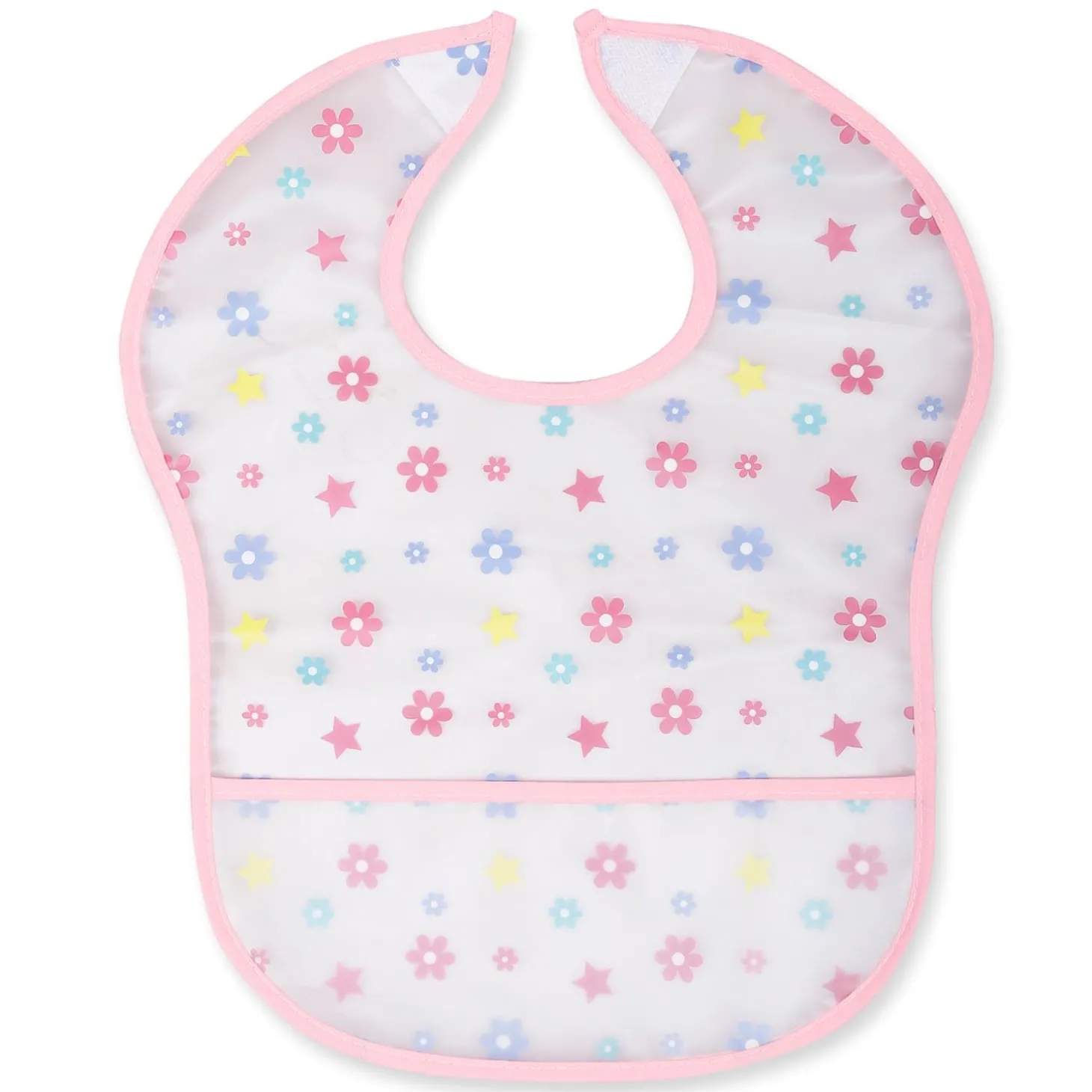Feeding Bibs Pack Of 2 Crumb Catcher Waterproof Flower Fairy Pink