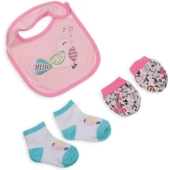 Feeding Bibs Socks And Mittens Set Of 3 Nightingale Pink