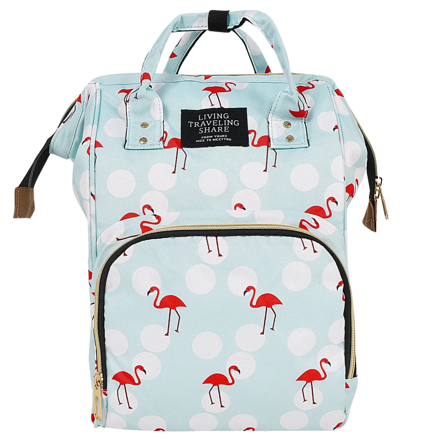 Flamingo Light Blue Diaper Bag
