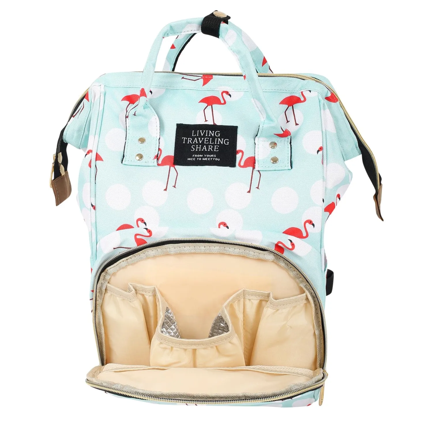 Flamingo Light Blue Diaper Bag