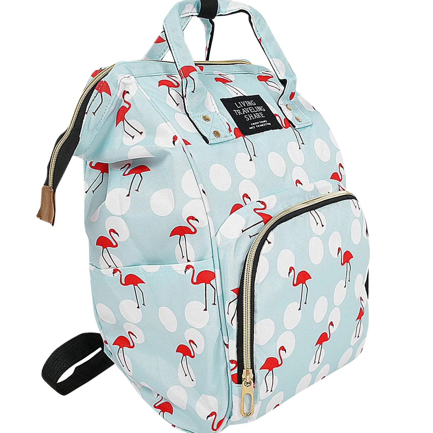 Flamingo Light Blue Diaper Bag