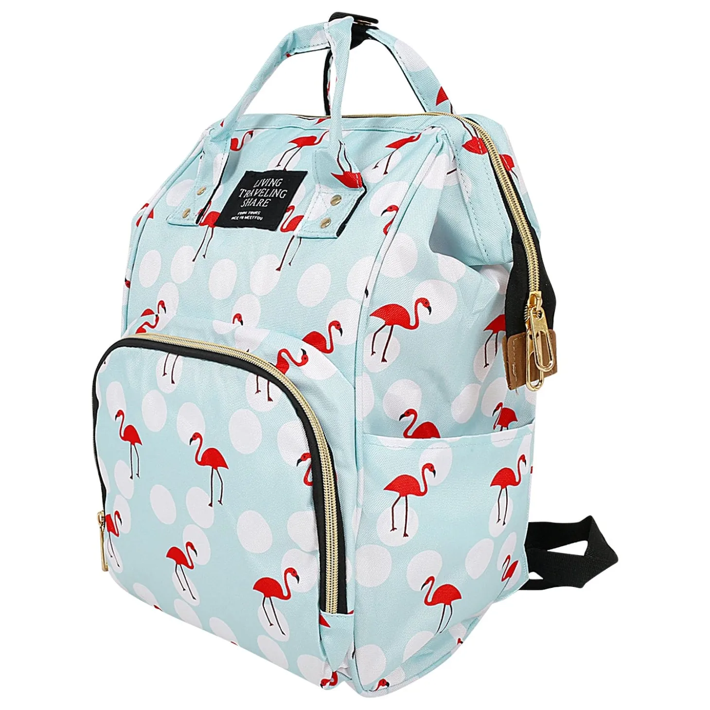 Flamingo Light Blue Diaper Bag