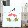 Flamingoes in Love White One Ply Blanket