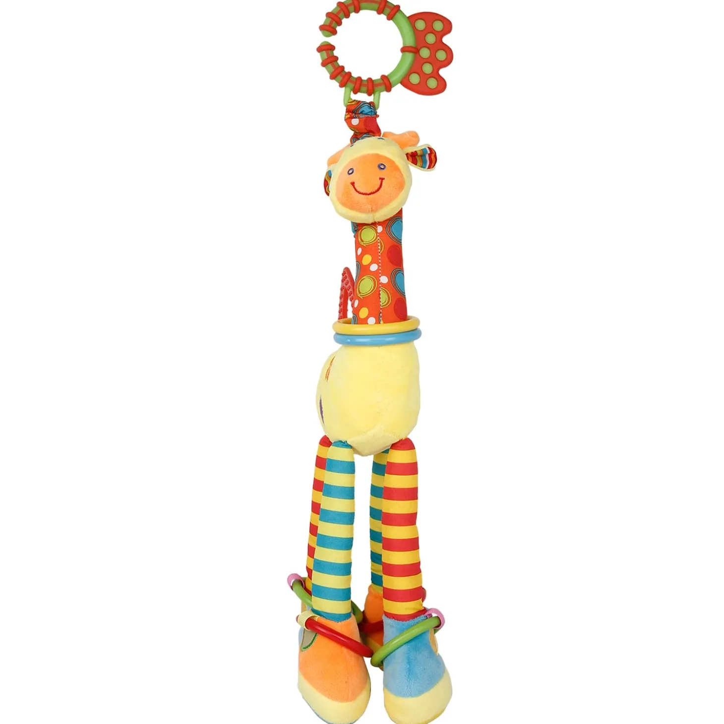 Flexible Giraffe Yellow Musical Hanging Toy With Teether