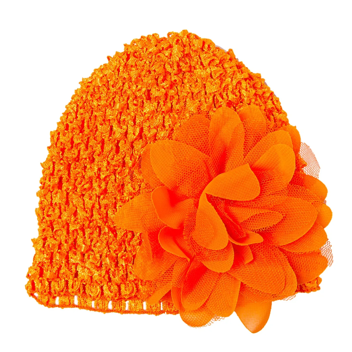 Floral Orange Socks And Cap Set