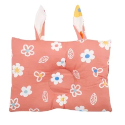 Floral Peach, White Double Sided Pillow
