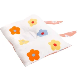 Floral Peach, White Double Sided Pillow