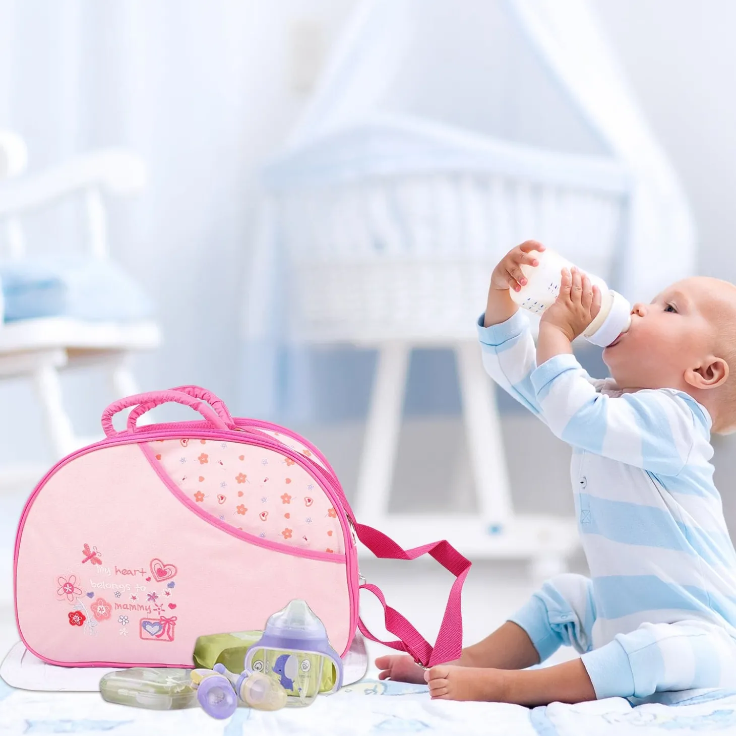 Floral Pink Diaper Bag