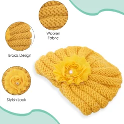 Floral Yellow Turban Cap