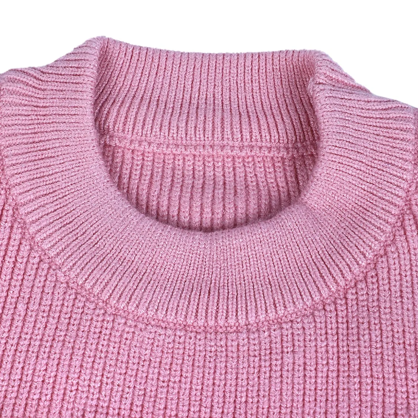 Flowers And Frills Premium Full Sleeves Knitted Sweater - Pink