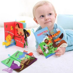 Forest Tail Early Children Sensory Development Interactive 3D Cloth Book With Rustle Paper - Multicolour