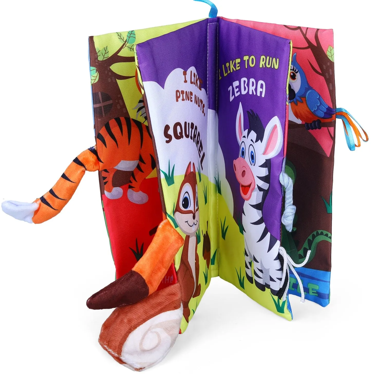 Forest Tail Early Children Sensory Development Interactive 3D Cloth Book With Rustle Paper - Multicolour