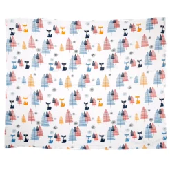 Fox In The Woods Blue Muslin Swaddle