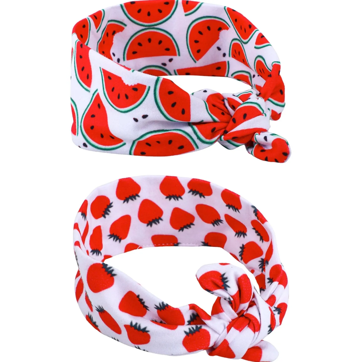 Fruitilicious Bow Knot Headbands 2 Pcs - Red