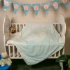 Fun in the Ocean Sky Blue Embossed Baby Large Muslin Blanket