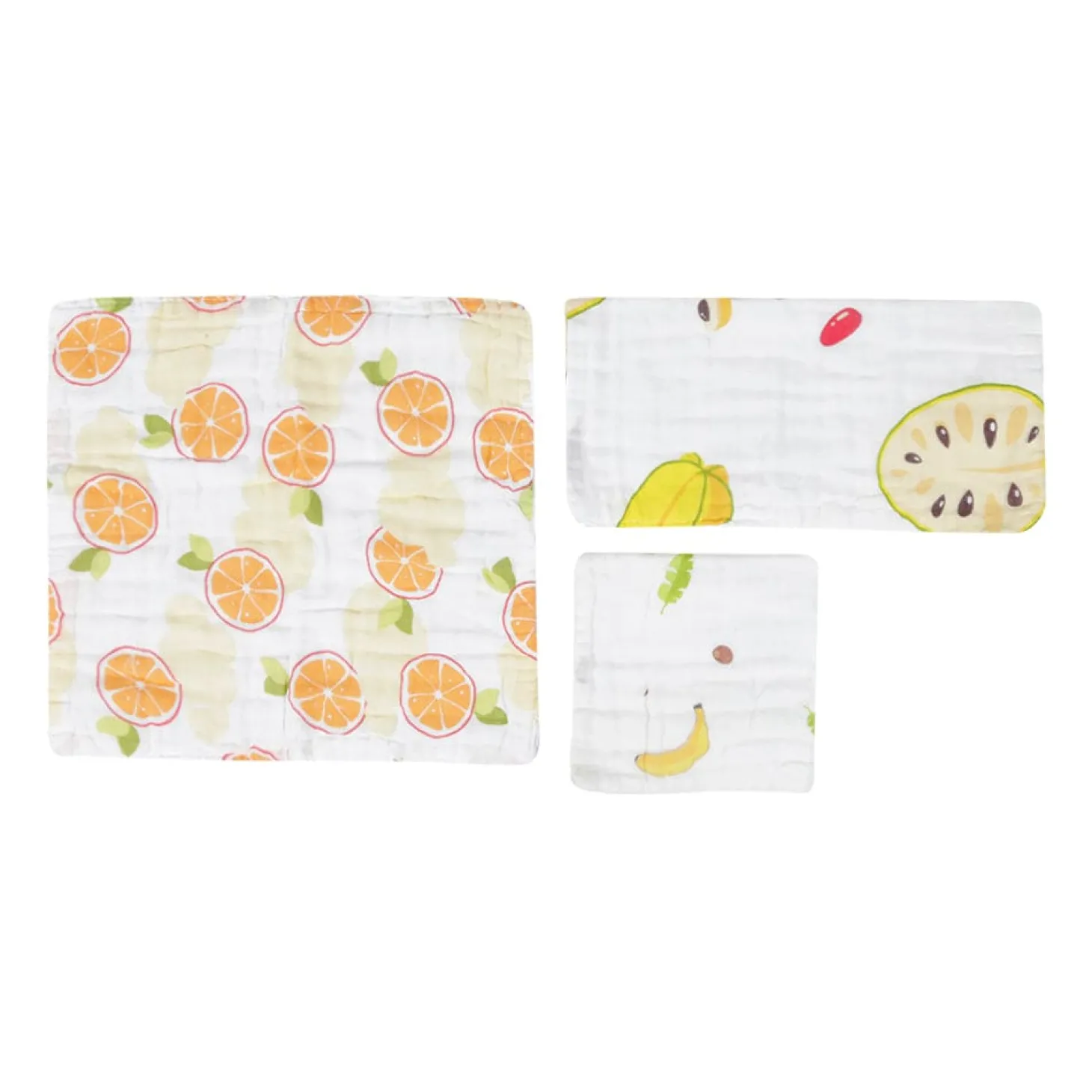 Fun With Fruits Multicolour 3 Pk Large Muslin Napkin
