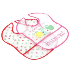 Fun With Fruits Pink 2 Pk Bibs