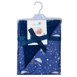 Fun With Whales Cozy Reversible Bubble Blanket Blue